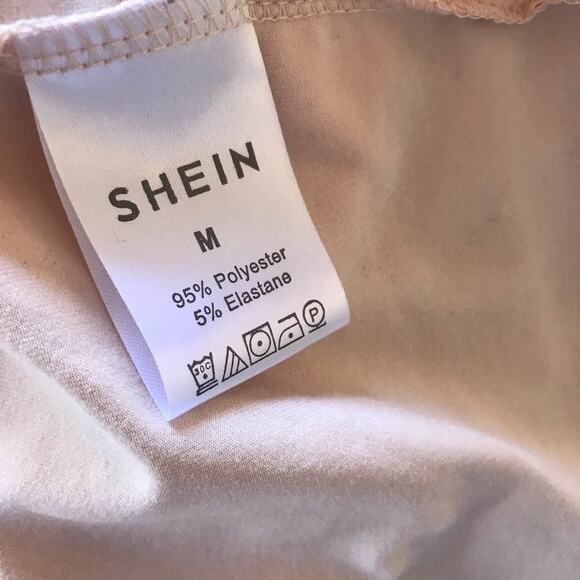 SHEIN Cream Short Sleeve Cuffed Soft Dress Women's Size Medium - Picture 6 of 6